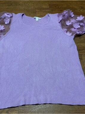 Cato Lilac Ribbed Knit Top Size XL